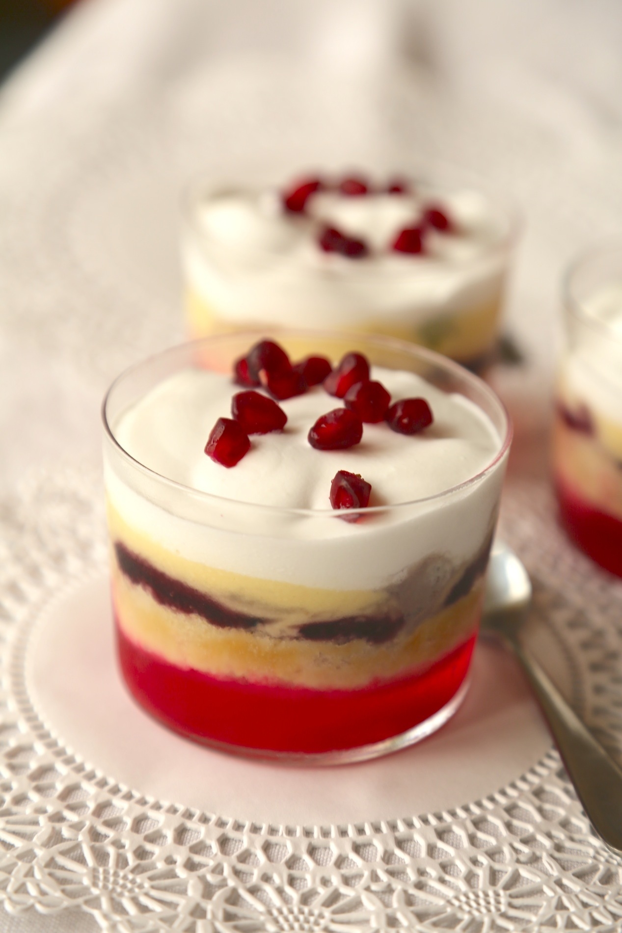 Individual Pomegranate and Pineapple Trifles